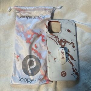 Loopy Case Marble Phone Case - White and Rose Gold